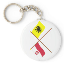 Crossed flags of Poland and Pomorskie Key Chains