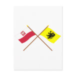 Crossed flags of Poland and Pomorskie Postcards