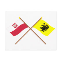 Crossed flags of Poland and Pomorskie Post Cards