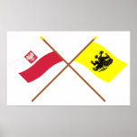 Crossed flags of Poland and Pomorskie Print