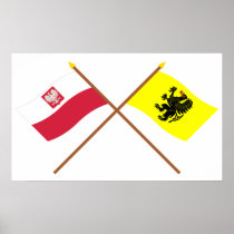 Crossed flags of Poland and Pomorskie Print