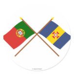 Crossed Flags of Portugal and Madeira stickers