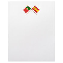 Crossed Flags of Portugal and Spain letterhead