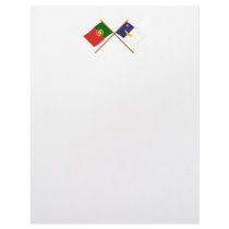 Crossed Flags of Portugal and the Azores Personalized Letterhead