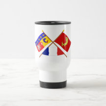 Crossed flags of Rhône-Alpes and Loire Mugs