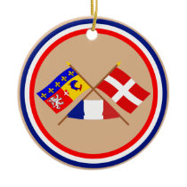 Crossed flags of Rhône-Alpes and Savoie Christmas Ornament