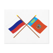 Crossed flags of Russia and Altai Krai Postcards
