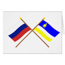 Crossed flags of Russia and Buryat Republic Card