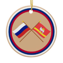 Crossed flags of Russia and Chelyabinsk Oblast Christmas Ornament