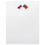 Crossed flags of Russia and Kemerovo Oblast Customized Letterhead