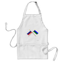 Crossed flags of Russia and Komi Republic Apron