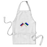 Crossed flags of Russia and Komi Republic aprons