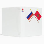 Crossed flags of Russia and Krasnoyarsk Krai 3 Ring Binder