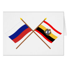 Crossed flags of Russia and Kursk Oblast Greeting Cards