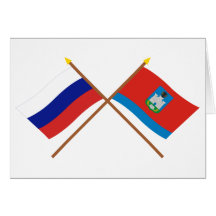 Crossed flags of Russia and Oryol Oblast Greeting Card