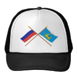 Crossed flags of Russia and Pskov Oblast Hats