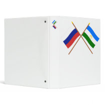 Crossed flags of Russia and Rep. of Bashkortostan 3 Ring Binders