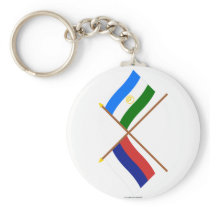 Crossed flags of Russia and Rep. of Bashkortostan Key Chains