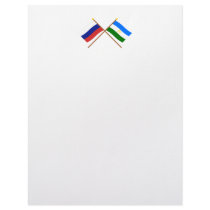 Crossed flags of Russia and Rep. of Bashkortostan Custom Letterhead