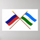 Crossed flags of Russia and Rep. of Bashkortostan Posters