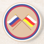 Crossed flags of Russia and Rep. of North Ossetia Coasters