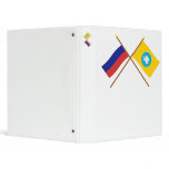 Crossed flags of Russia and Republic of Kalmykia binders