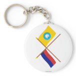 Crossed flags of Russia and Republic of Kalmykia Key Chain