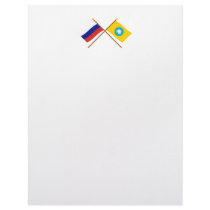 Crossed flags of Russia and Republic of Kalmykia Letterhead Template