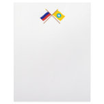 Crossed flags of Russia and Republic of Kalmykia Letterhead Template