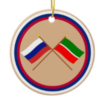 Crossed flags of Russia and Republic of Tatarstan Christmas Tree Ornament
