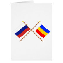 Crossed flags of Russia and Rostov Oblast Cards
