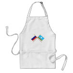 Crossed flags of Russia and Sakha Republic aprons