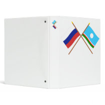 Crossed flags of Russia and Sakha Republic 3 Ring Binder