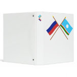 Crossed flags of Russia and Sakha Republic binders