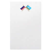 Crossed flags of Russia and Sakha Republic Customized Stationery