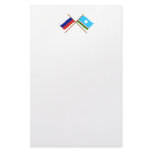 Crossed flags of Russia and Sakha Republic Customized Stationery