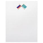 Crossed flags of Russia and Sakhalin Oblast Personalized Letterhead