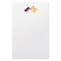 Crossed flags of Russia and Stavropol Krai Customized Stationery