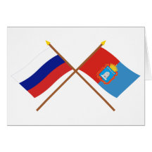 Crossed flags of Russia and Tambov Oblast Cards