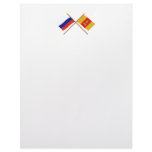 Crossed flags of Russia and Tver Oblast Letterhead Template
