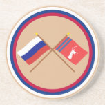 Crossed flags of Russia and Volgograd Oblast Drink Coaster
