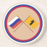 Crossed flags of Russia and Yaroslavl Oblast Beverage Coasters