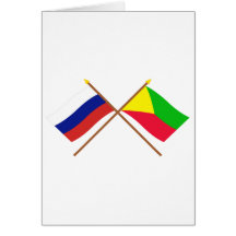 Crossed flags of Russia and Zabaykalsky Krai Greeting Cards