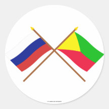 Crossed flags of Russia and Zabaykalsky Krai Stickers