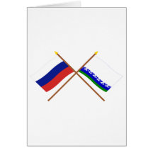 Crossed flags of Russia & Nenets Autonomous Okrug Greeting Cards