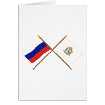 Crossed flags of Russia & Nizhniy Novgorod Oblast Greeting Card