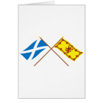 Crossed Flags of Scotland Greeting Card