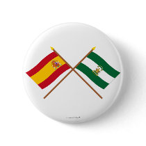 Crossed flags of Spain and Andalucía Pins