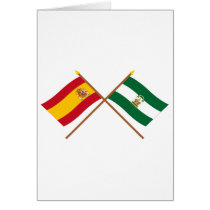 Crossed flags of Spain and Andalucía Greeting Cards