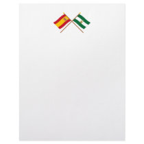 Crossed flags of Spain and Andalucía Letterhead Design